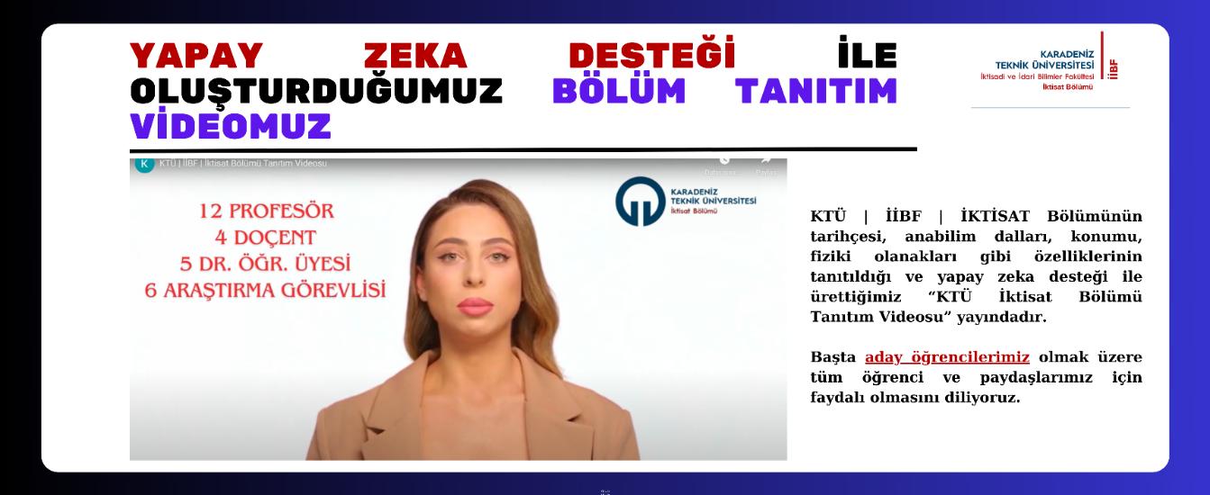 Bölüm Tanıtım Videosu (Neden KTÜ İktisat?)