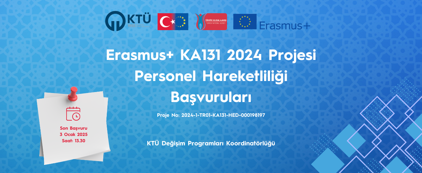 2024 projesi Erasmus+ Personel Hareketliliği Başvuruları