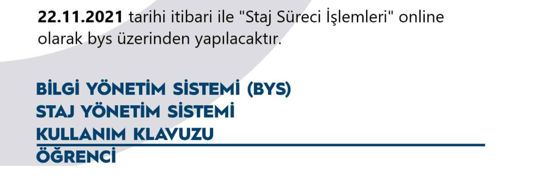 Staj Yönetim Sistemi Kullanım Klavuzu