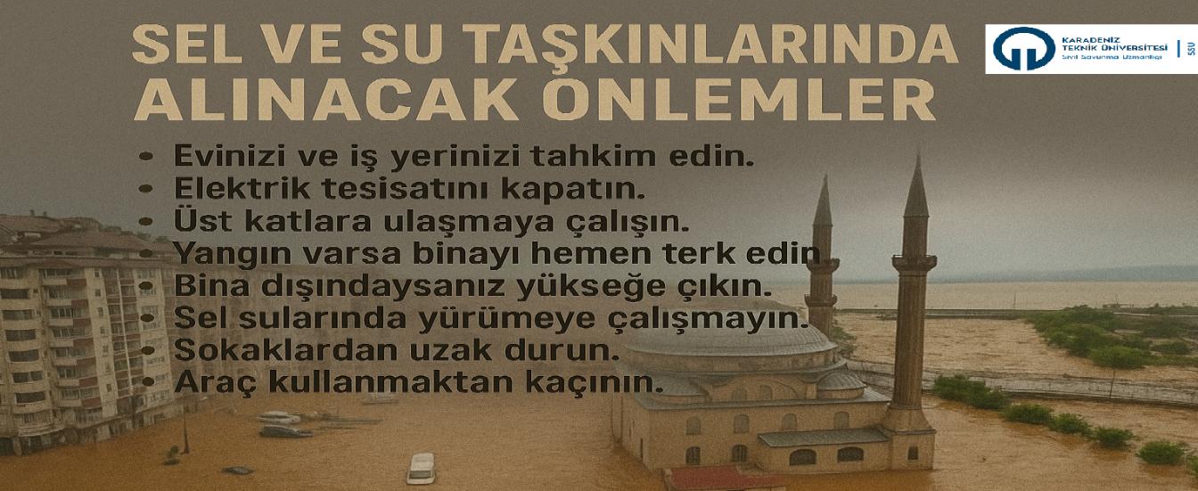 Sel ve su taşkınlarında alınacak önlemler