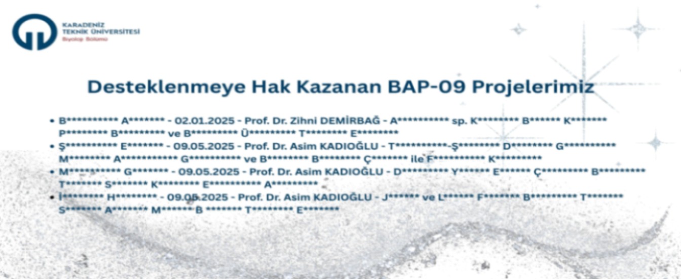 BAP 09 Lisans Öğrenci projesi-2025 BAHAR