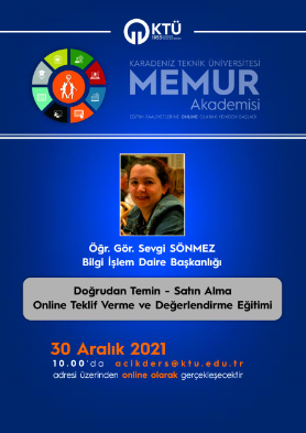 Doğrudan Temin-Satın Alma Online Teklif Verme ve Değerlendirme Eğitimi