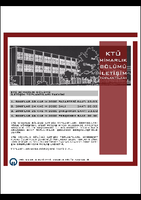 KTÜ Mimarlık Bölümü İletişim Toplantıları