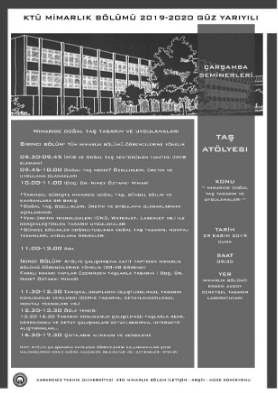 Mimaride Doğal Taş Tasarım ve Uygulamaları Konulu Taş Atölyesi...