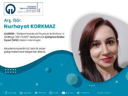 Arş. Gör. Nurhayat KORKMAZ COST Programına Çalışma Grubu Üyesi (WG) Olarak Atandı