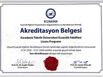 Karadeniz Teknik Üniversitesi Eczacılık Fakültesi Akredite Oldu