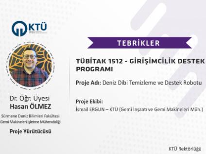 Dr. Öğr. Üyesi Hasan ÖLMEZ TÜBİTAK 1512 Programı Kapsamında Destek Almaya Hak Kazandı