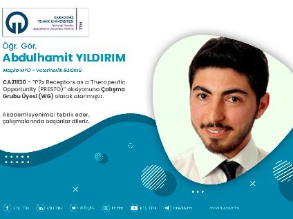 Öğr. Gör. Abdulhamit YILDIRIM COST Programına Çalışma Grubu Üyesi (WG) Olarak Atandı