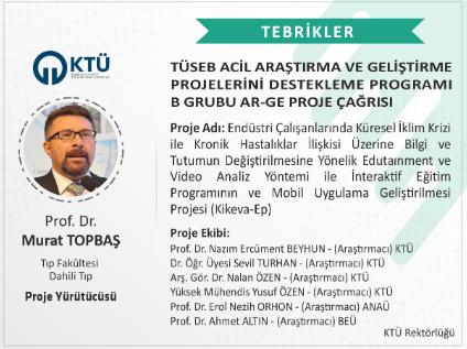 Akademisyenimize TÜSEB Proje Desteği