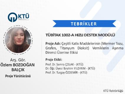 Akademisyenimize TÜBİTAK 1002-A Hızlı Destek Modülü Kapsamında Proje Desteği