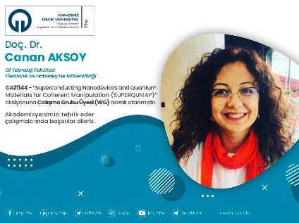 Doç. Dr. Canan AKSOY COST Programına Çalışma Grubu Üyesi (WG) Olarak Atandı