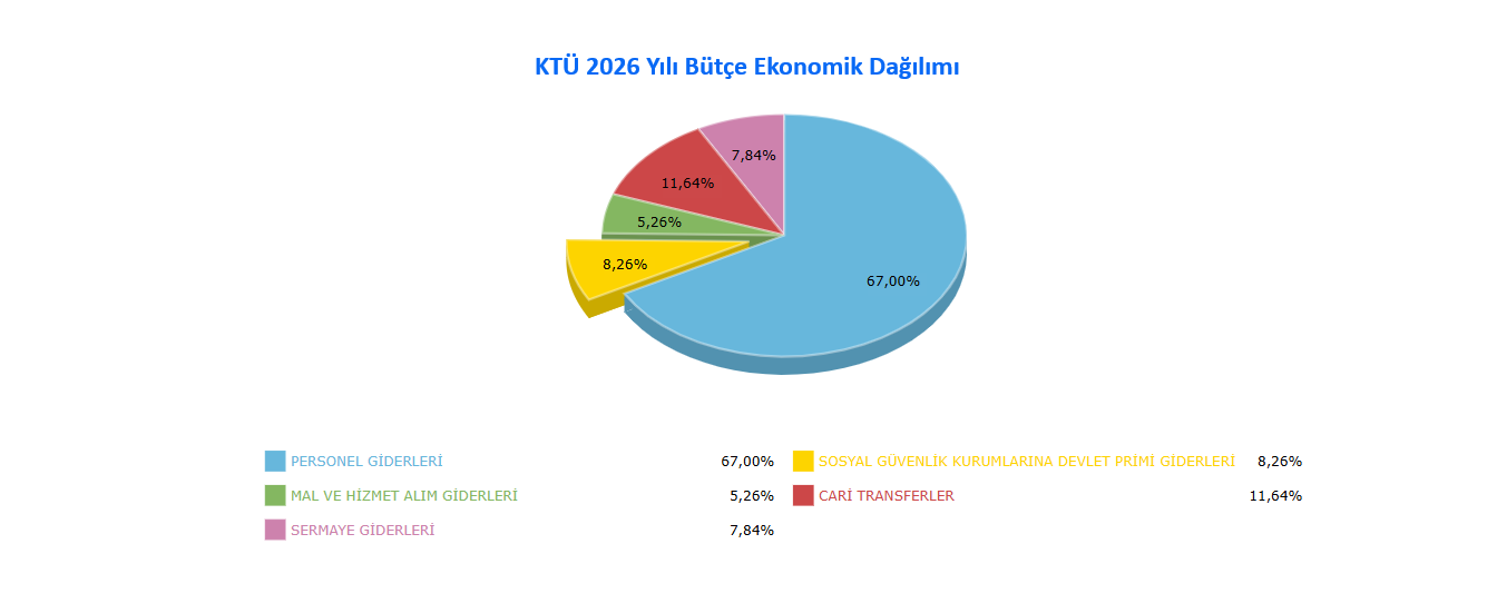 KTÜ 2026 Yılı Bütçe Ekonomik Dağılımı